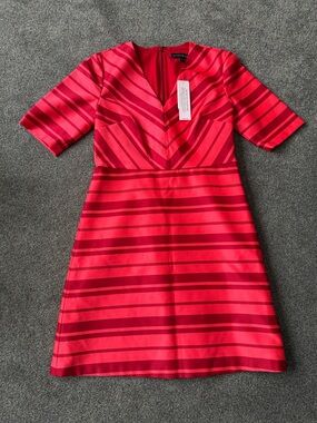 Banana Republic Red Striped V-Neck Mini Dress